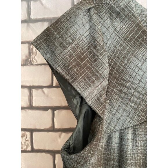 Gap Blue And Black Wool Blend Cap Sleeve Fully Lined Sheath Jumper With Pockets - Picture 4 of 10